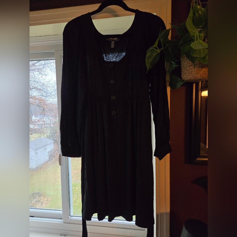 Modcloth Stretchy Tie-Back Black Dress 1X